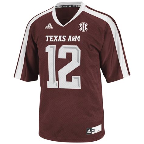 texas a&m aggies adidas replica baseball jersey - maroon